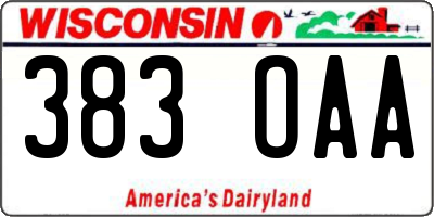 WI license plate 383OAA