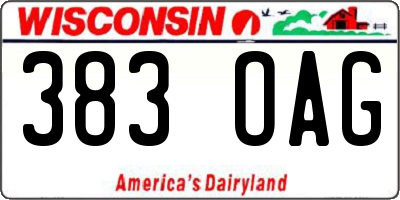 WI license plate 383OAG