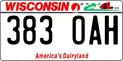 WI license plate 383OAH