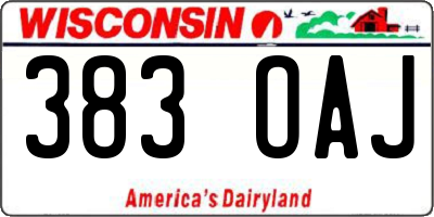 WI license plate 383OAJ