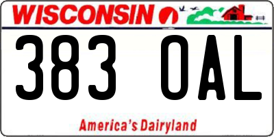 WI license plate 383OAL