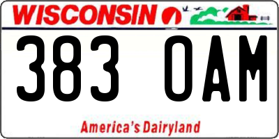 WI license plate 383OAM