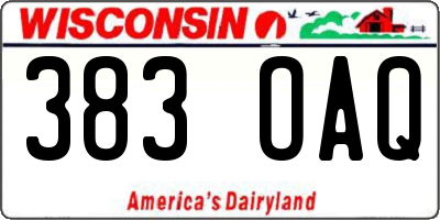 WI license plate 383OAQ