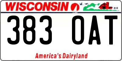 WI license plate 383OAT