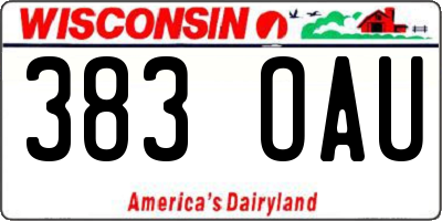 WI license plate 383OAU