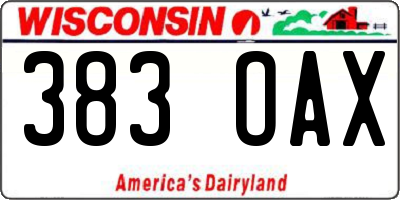 WI license plate 383OAX