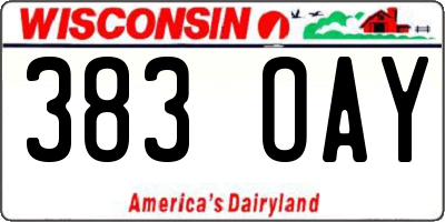 WI license plate 383OAY