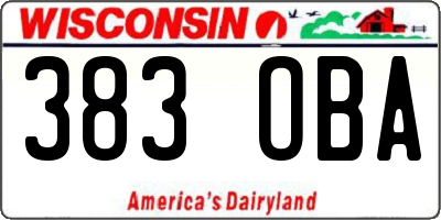 WI license plate 383OBA