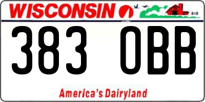 WI license plate 383OBB