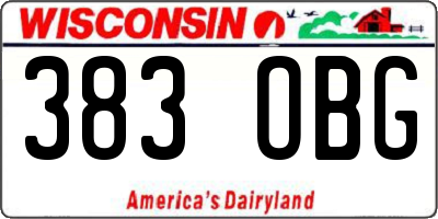 WI license plate 383OBG