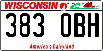 WI license plate 383OBH
