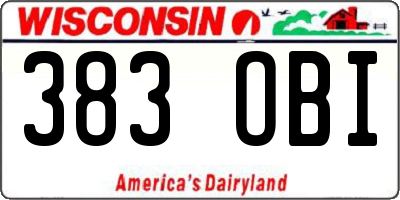 WI license plate 383OBI