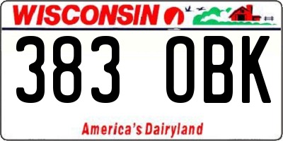 WI license plate 383OBK