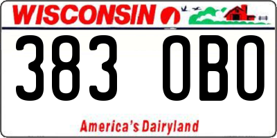 WI license plate 383OBO