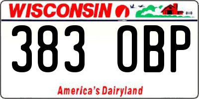 WI license plate 383OBP
