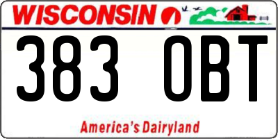 WI license plate 383OBT