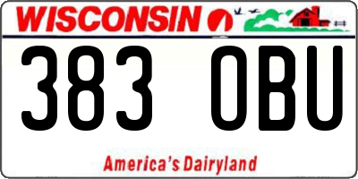 WI license plate 383OBU
