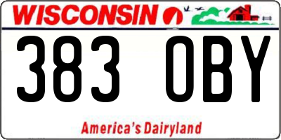 WI license plate 383OBY