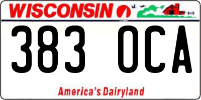 WI license plate 383OCA