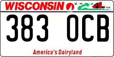 WI license plate 383OCB