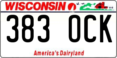 WI license plate 383OCK