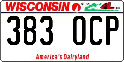 WI license plate 383OCP