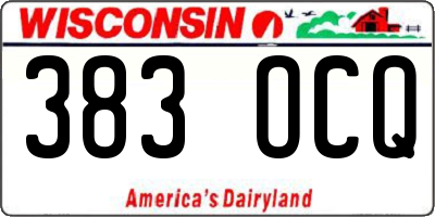 WI license plate 383OCQ