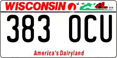 WI license plate 383OCU