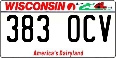 WI license plate 383OCV