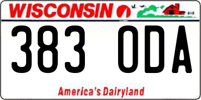 WI license plate 383ODA