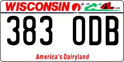 WI license plate 383ODB