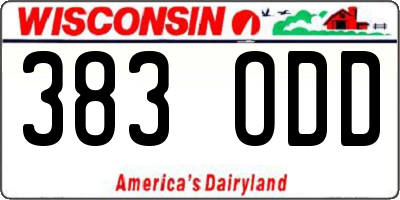 WI license plate 383ODD