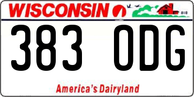 WI license plate 383ODG