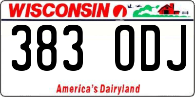 WI license plate 383ODJ