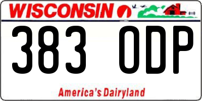 WI license plate 383ODP