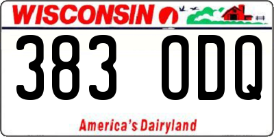 WI license plate 383ODQ