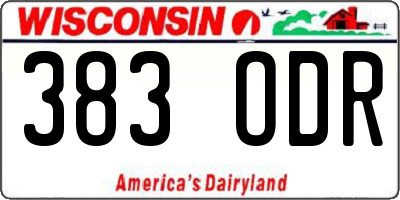 WI license plate 383ODR