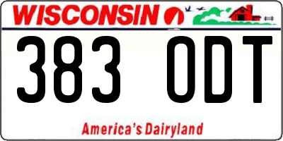 WI license plate 383ODT