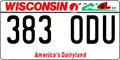 WI license plate 383ODU