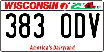 WI license plate 383ODV