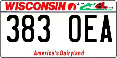 WI license plate 383OEA