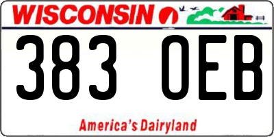 WI license plate 383OEB