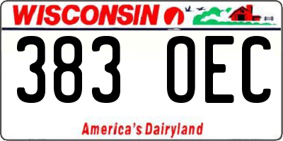 WI license plate 383OEC