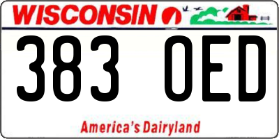 WI license plate 383OED