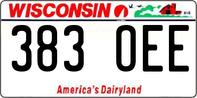 WI license plate 383OEE