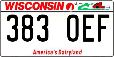 WI license plate 383OEF