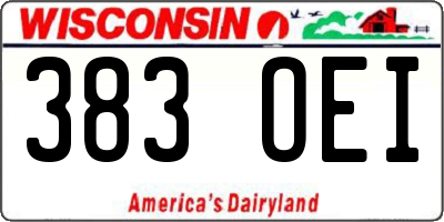 WI license plate 383OEI
