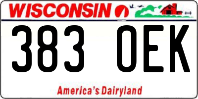 WI license plate 383OEK