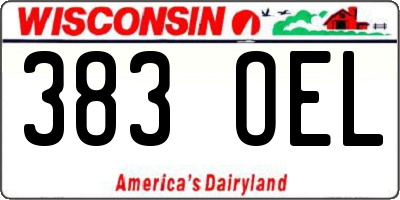 WI license plate 383OEL
