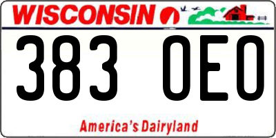 WI license plate 383OEO